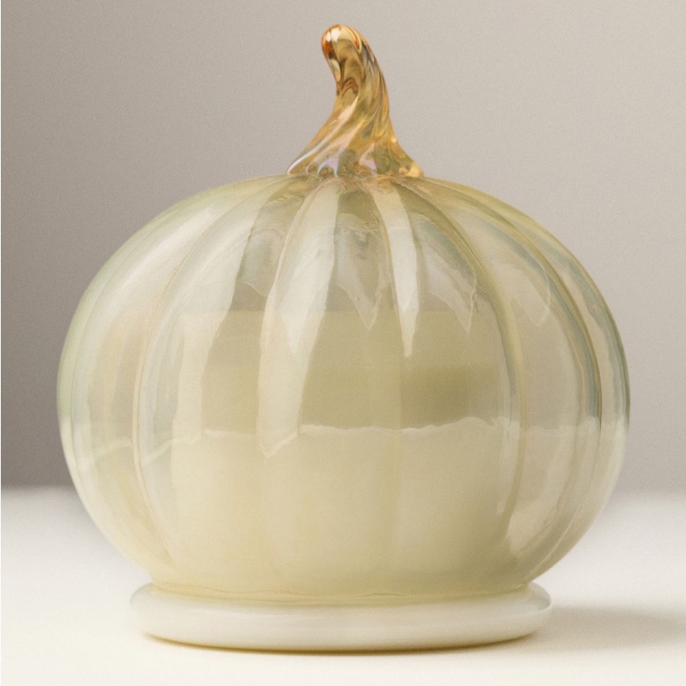 Anthropologie Gourmand Malted Pumpkin & Dark Rum Pumpkin Cloche Candle | NIB